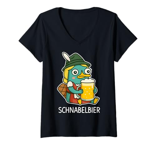Damen SCHNABELBIER Dirndl Lecker Bierchen Wiesn Bayern Oktoberfest T-Shirt mit V-Ausschnitt Damen SCHNABELBIER Dirndl Lecker Bierchen Wiesn Bayern Oktoberfest T-Shirt mit V-Ausschnitt von SCHNABELBIER - DIRNDL EDITION Schnabeltier Bier