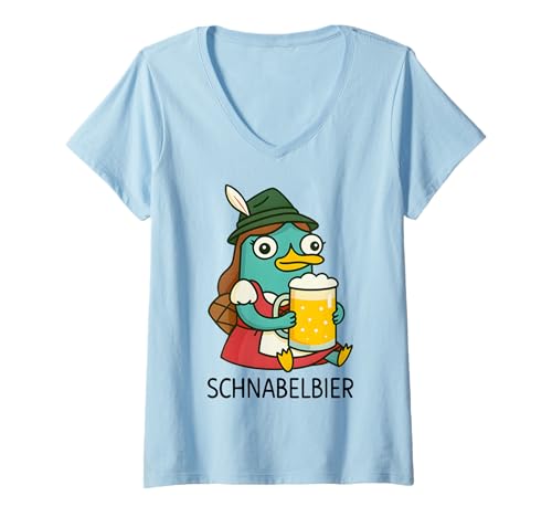 Damen SCHNABELBIER Dirndl Lecker Bierchen Wiesn Bayern Oktoberfest T-Shirt mit V-Ausschnitt Damen SCHNABELBIER Dirndl Lecker Bierchen Wiesn Bayern Oktoberfest T-Shirt mit V-Ausschnitt von SCHNABELBIER - DIRNDL EDITION Schnabeltier Bier