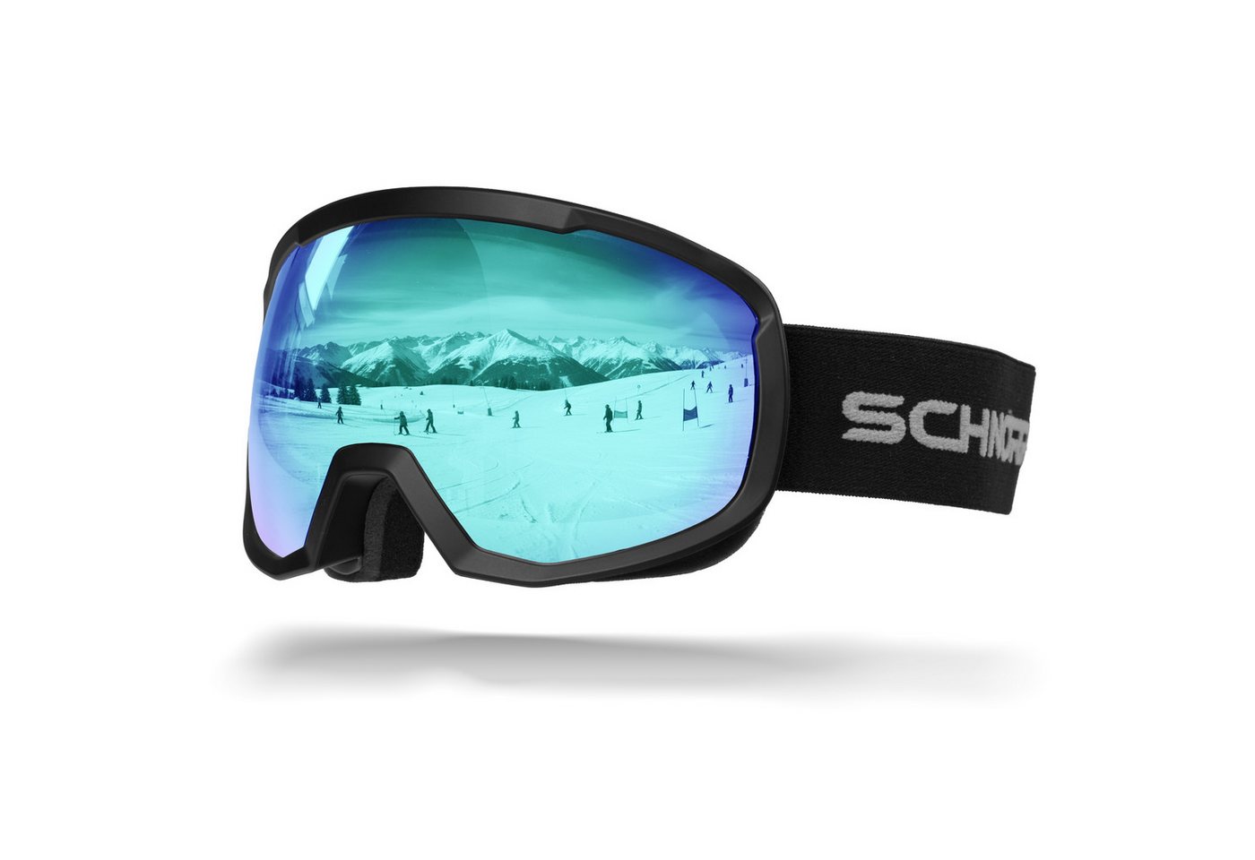 SCHNORR Sportbrille Kinder Skibrille Kidsi Go Eis Blau S2, Full REVO verspiegelt, Anti-Fo, (1-St), Verspiegelte Full REVO-Beschichtung Eis Blau (S3) von SCHNORR