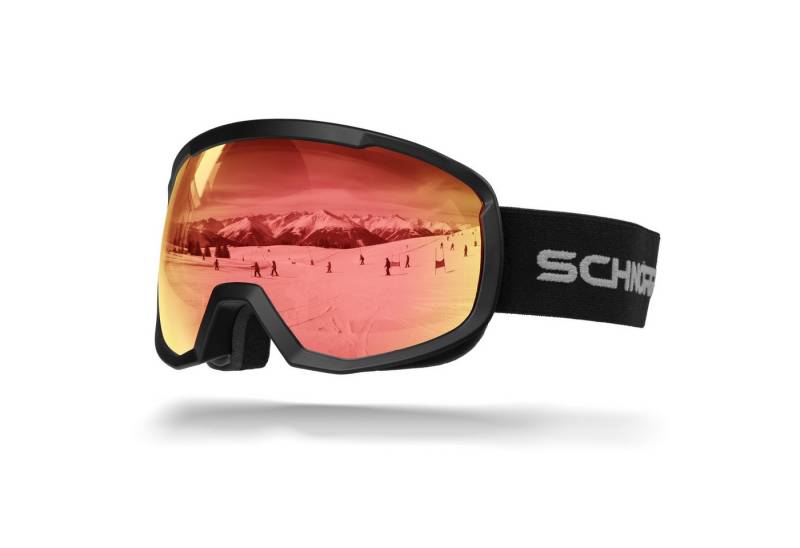 SCHNORR Sportbrille Kinder Skibrille Kidsi Go Rot S2, Full REVO verspiegelt, Anti-Fog, UV, (1-St), Verspiegelte Full REVO-Beschichtung Rot (S2) von SCHNORR