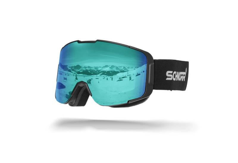 SCHNORR Sportbrille Schnorr Kidsi Plus Eis Blau S3 Kinder Skibrille, Anti-Fog, OTG, Verspiegelte REVO-Beschichtung Eis Blau (S3) von SCHNORR
