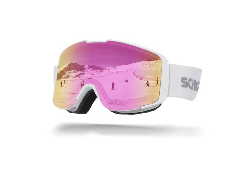 SCHNORR Sportbrille Schnorr Kidsi Plus Pink S2 Kinder Skibrille, Anti-Fog, OTG, Verspiegelte REVO-Beschichtung Pink (S2) von SCHNORR