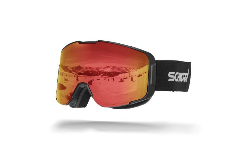 SCHNORR Sportbrille Schnorr Kidsi Plus Rot S2 Kinder Skibrille, Anti-Fog, OTG, Verspiegelte REVO-Beschichtung Rot (S2) von SCHNORR