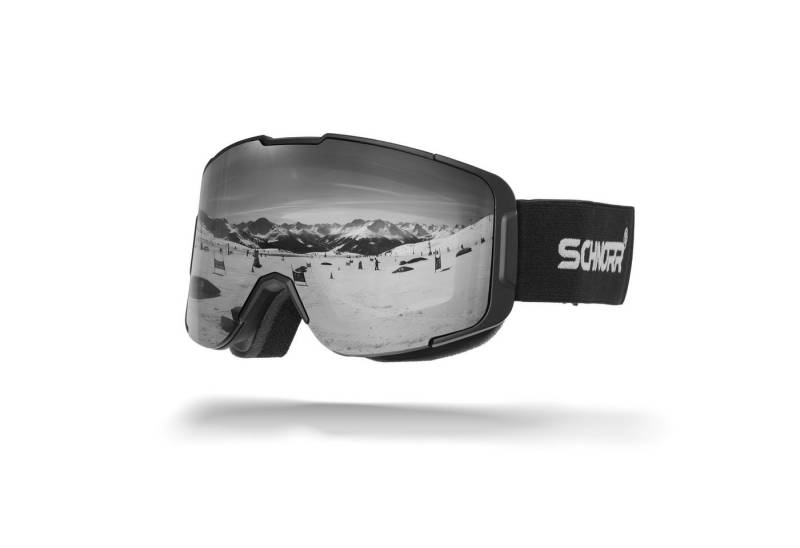 SCHNORR Sportbrille Schnorr Kidsi Plus Silber S3/S4 Kinder Skibrille, Anti-Fog, OTG, Verspiegelte REVO-Beschichtung Silber (S3,S4) von SCHNORR