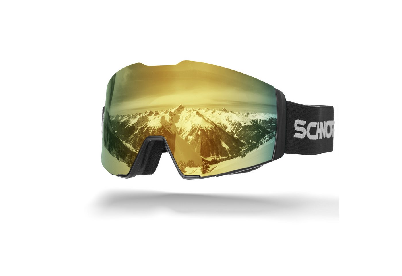 SCHNORR Sportbrille Schnorr Skibrille Edge Gold (S2), Full REVO, Anti-Fog, UV400, (1-St), Full REVO-Beschichtung Gold (S2) von SCHNORR