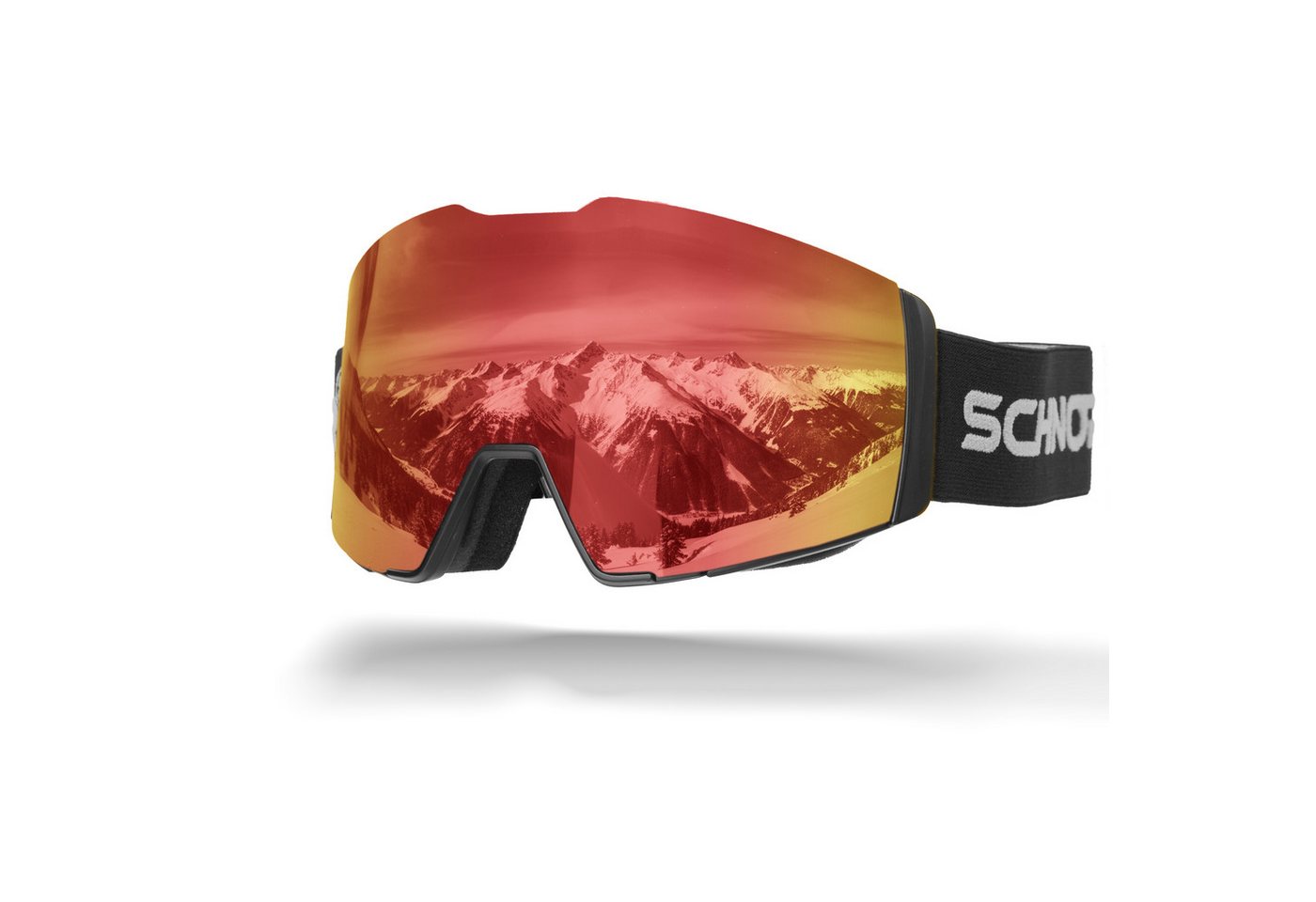 SCHNORR Sportbrille Schnorr Skibrille Edge Rot (S2), Full REVO, Anti-Fog, UV400, (1-St), Full REVO-Beschichtung Rot (S2) von SCHNORR