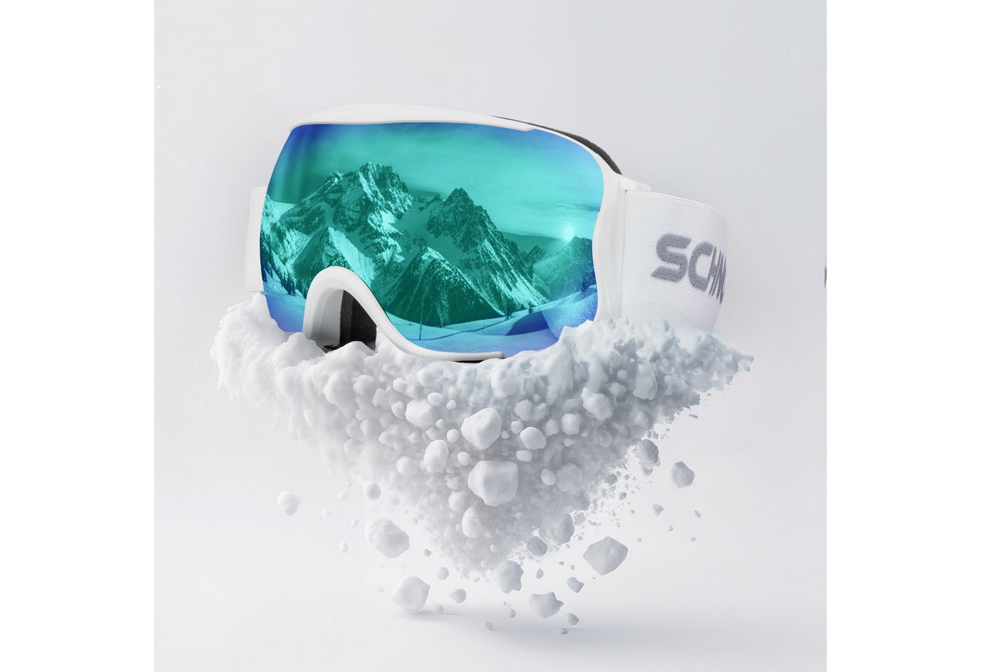SCHNORR Sportbrille Schnorr Skibrille Kryos - Sphärisch, Eis Blau (S3), Full REVO, Anti-, Full REVO-Beschichtung Eis Blau (S3) von SCHNORR