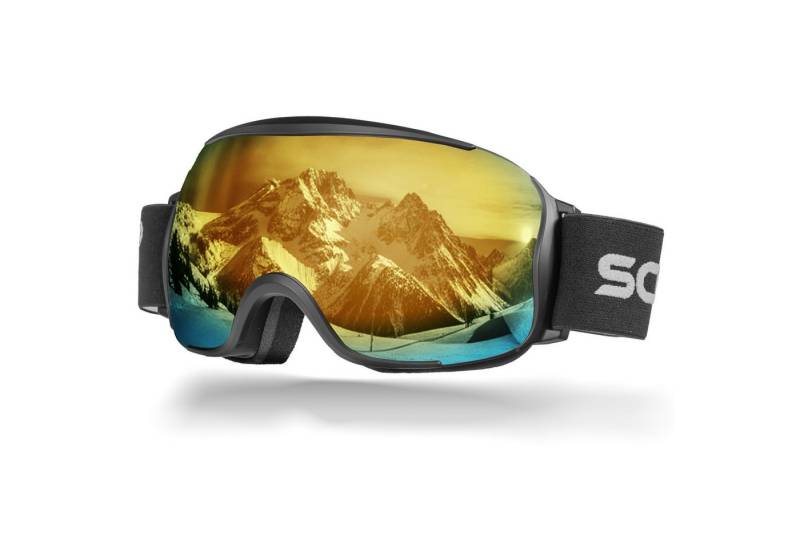 SCHNORR Sportbrille Schnorr Skibrille Kryos - Sphärisch, Gold (S3), Full REVO, Anti-Fog, (1-St), Full REVO-Beschichtung Gold (S3) von SCHNORR