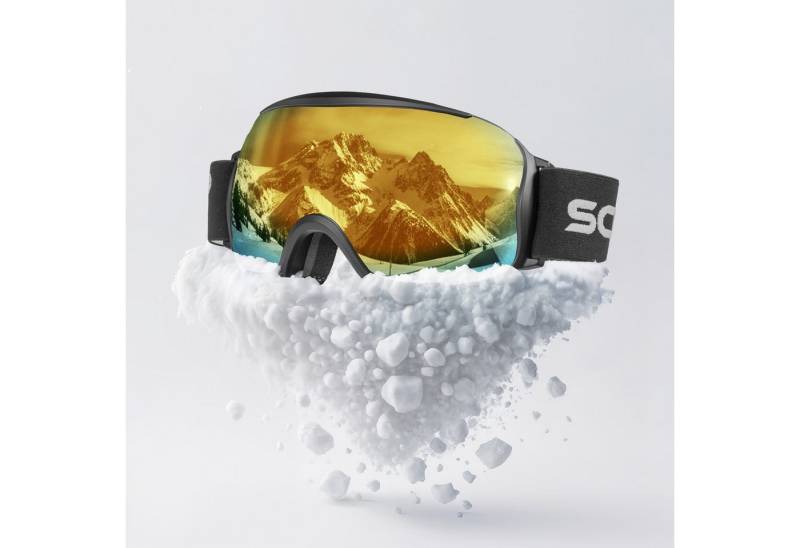 SCHNORR Sportbrille Schnorr Skibrille Kryos - Sphärisch, Gold (S3), Full REVO, Anti-Fog, Full REVO-Beschichtung Gold (S3) von SCHNORR