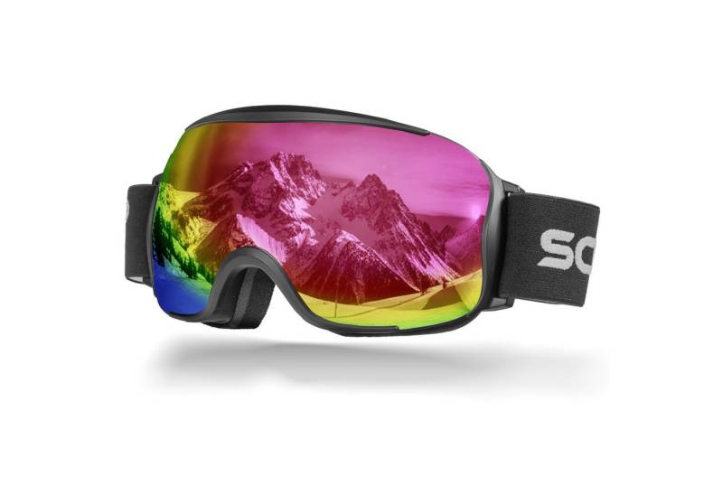 SCHNORR Sportbrille Schnorr Skibrille Kryos - Sphärisch, Pink (S2), Full REVO, Anti-Fog, (1-St), Full REVO-Beschichtung Pink (S2) von SCHNORR