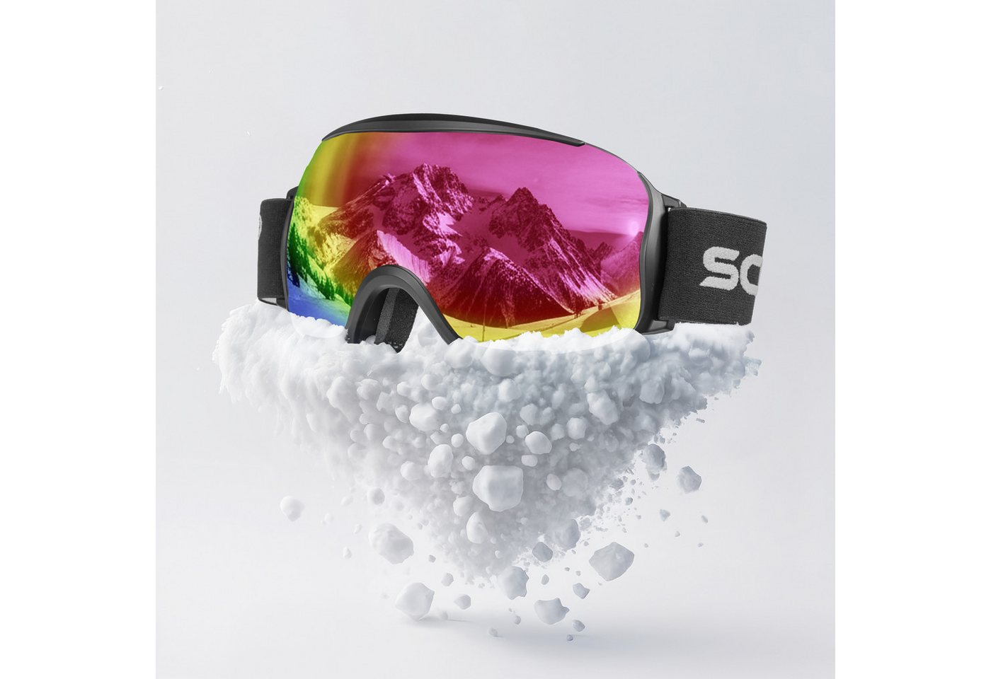 SCHNORR Sportbrille Schnorr Skibrille Kryos - Sphärisch, Pink (S2), Full REVO, Anti-Fog, Full REVO-Beschichtung Pink (S2) von SCHNORR