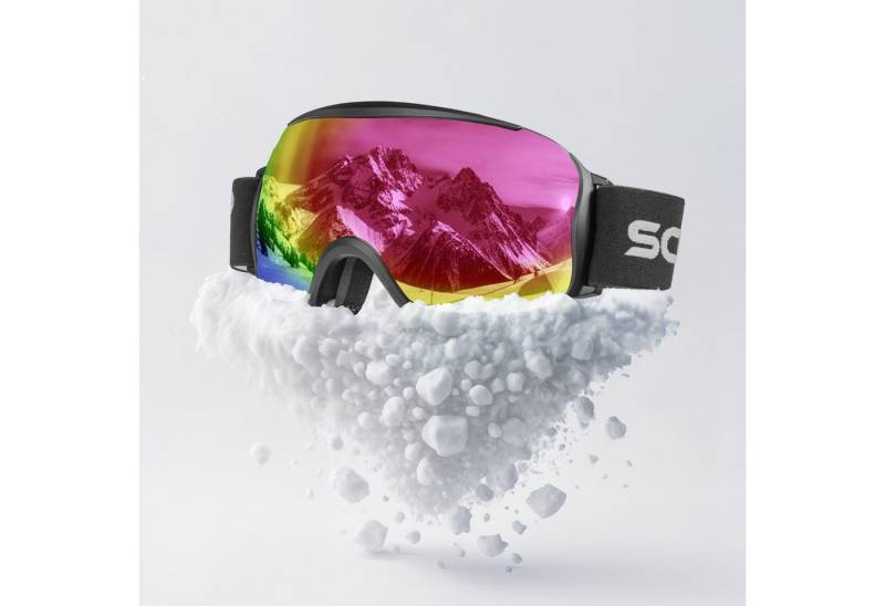 SCHNORR Sportbrille Schnorr Skibrille Kryos - Sphärisch, Pink (S2), Full REVO, Anti-Fog, Full REVO-Beschichtung Pink (S2) von SCHNORR