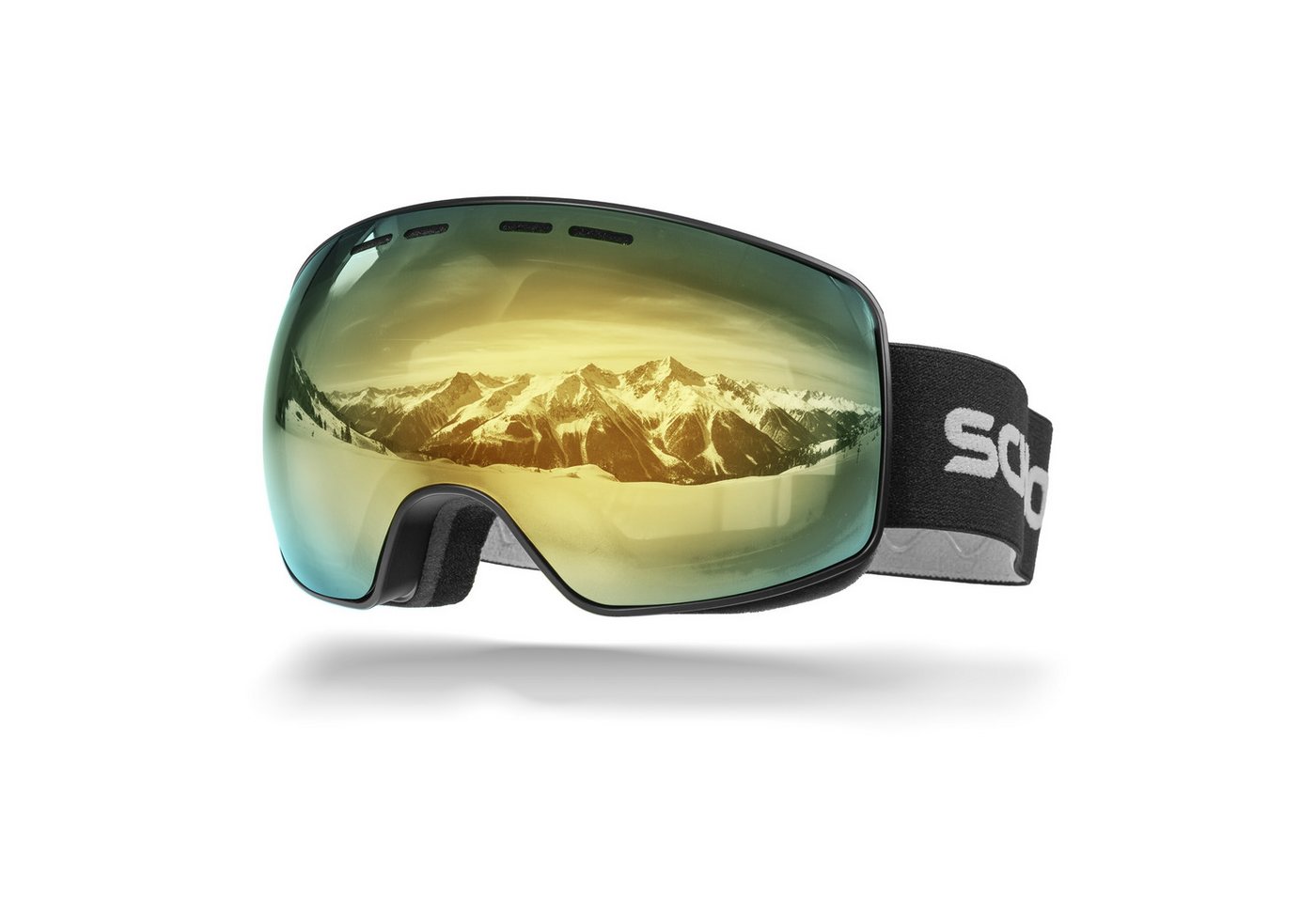 SCHNORR Sportbrille Schnorr Skibrille Ventra - Sphärisch, Gold (S3), Full REVO, Anti-Fog, (1-St), Full REVO-Beschichtung Gold (S3) von SCHNORR