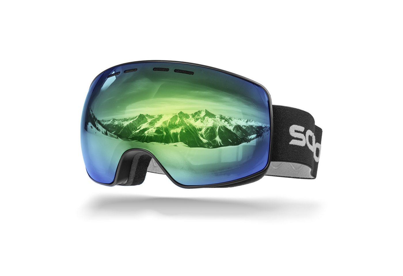 SCHNORR Sportbrille Schnorr Skibrille Ventra - Sphärisch, Grün (S3), Full REVO, Anti-Fog, (1-St), Full REVO-Beschichtung Grün (S3) von SCHNORR