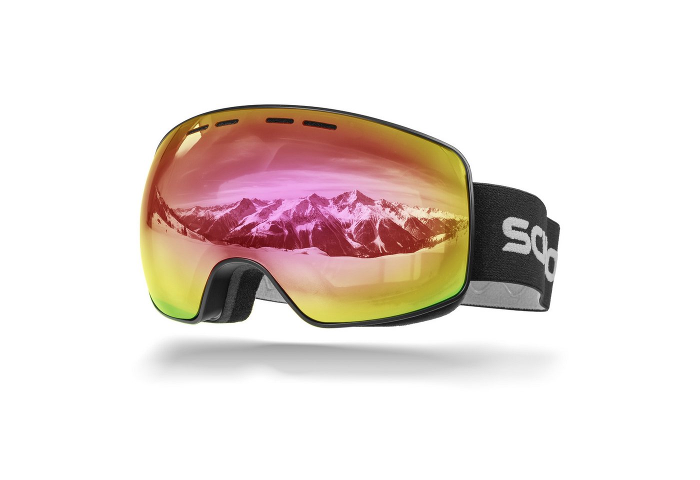SCHNORR Sportbrille Schnorr Skibrille Ventra - Sphärisch, Pink (S2), Full REVO, Anti-Fog, (1-St), Full REVO-Beschichtung Pink (S2) von SCHNORR