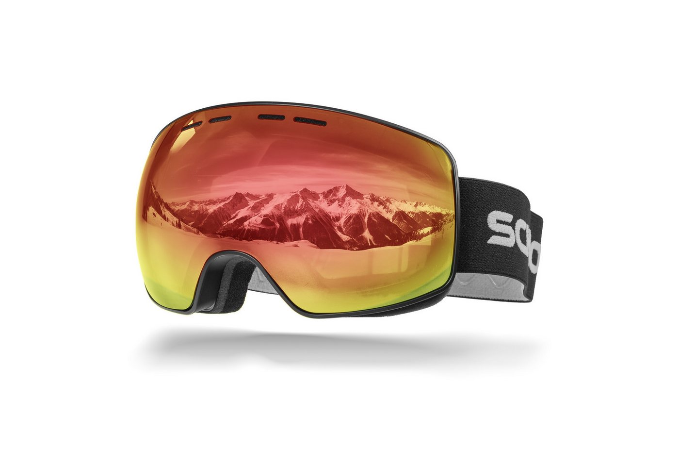 SCHNORR Sportbrille Schnorr Skibrille Ventra - Sphärisch, Rot (S2), Full REVO, Anti-Fog, (1-St), Full REVO-Beschichtung Rot (S2) von SCHNORR