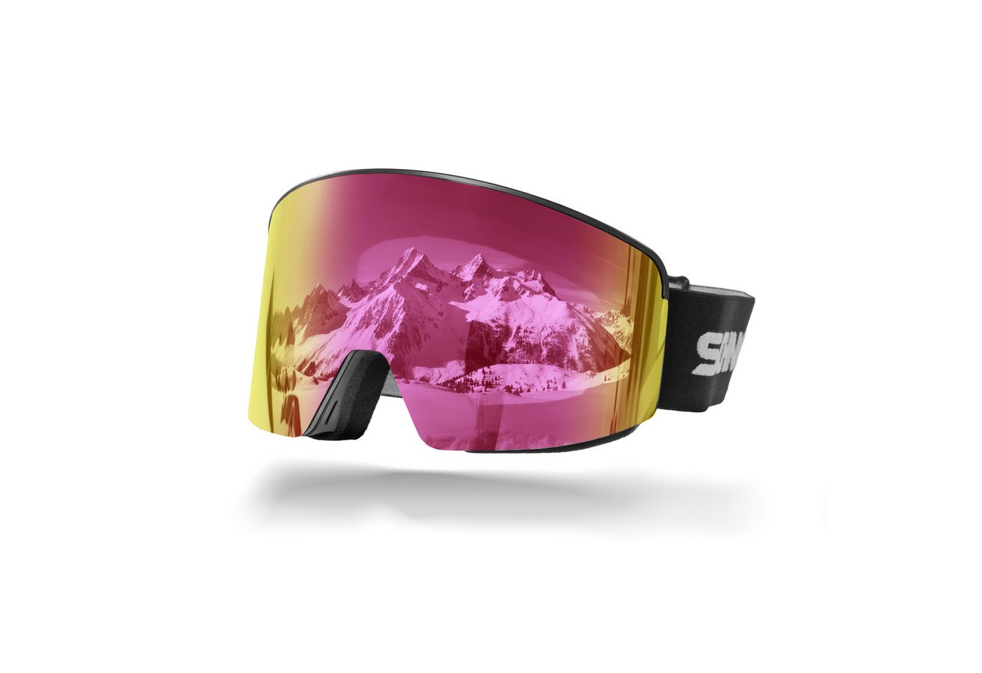 SCHNORR Sportbrille Skibrille mit magnetischer Glaswechselfunktion REVO Pink S2, Anti-Fo, (1-St), Full REVO-Beschichtung Pink (S2) von SCHNORR