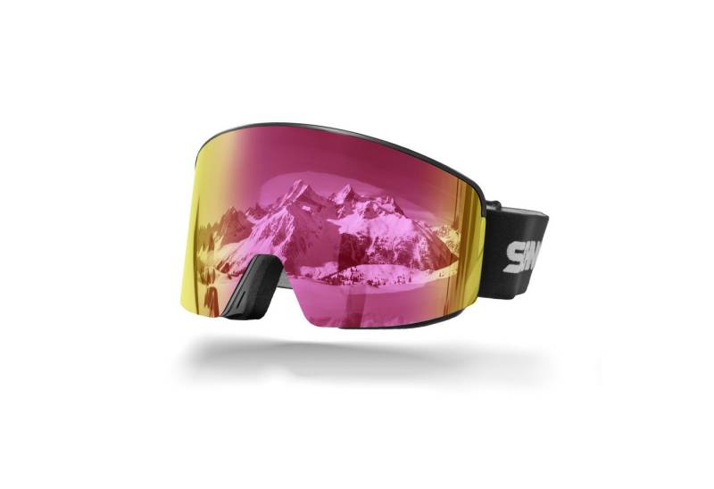 SCHNORR Sportbrille Skibrille mit magnetischer Glaswechselfunktion REVO Pink S2, Anti-Fo, (1-St), Full REVO-Beschichtung Pink (S2) von SCHNORR