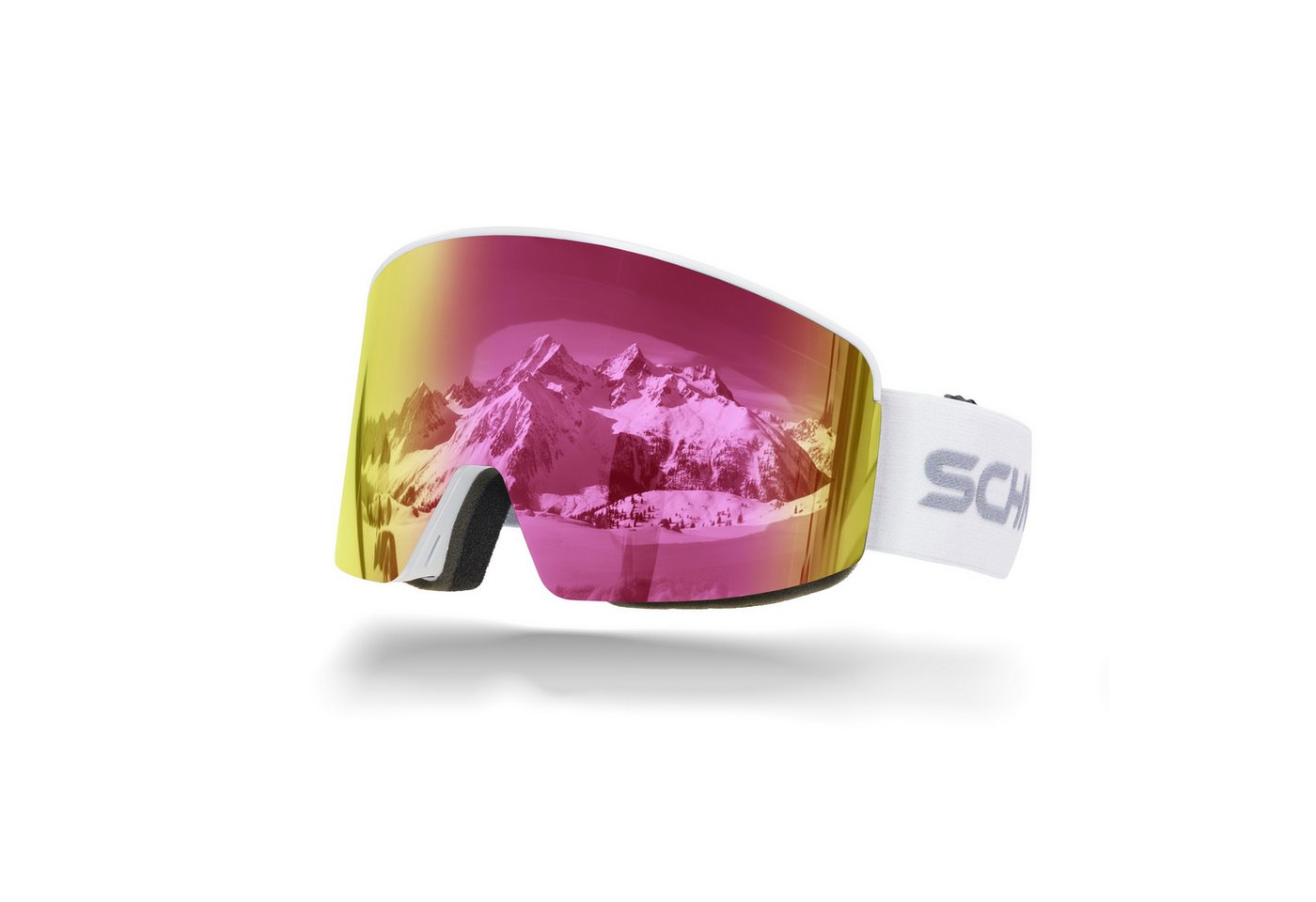 SCHNORR Sportbrille Skibrille mit magnetischer Glaswechselfunktion REVO Pink S2, Anti-Fo, (1-St), Full REVO-Beschichtung Pink (S2) von SCHNORR