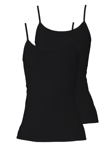 SCHÖLLER 2er Pack Damen Unterhemd Baumwolle-Elasthan 51121-26-581 Gr. 40 in Schwarz von SCHÖLLER