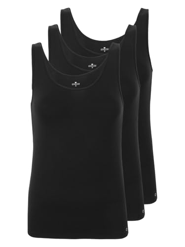 SCHÖLLER 3er Pack Damen Achseltop Viskose 51281-41-580 Gr. 46 in Schwarz von SCHÖLLER