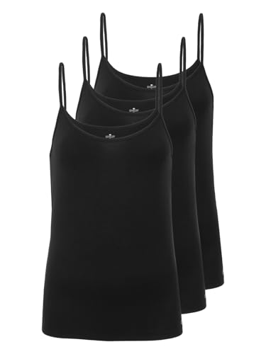 SCHÖLLER 3er Pack Damen Spaghetti-Top Viskose 51281-41-582 Gr. 38 in Schwarz von SCHÖLLER