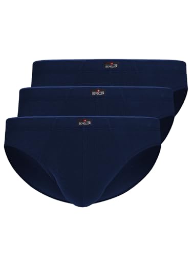 SCHÖLLER 3er Pack Herren Slip Baumwolle-Elasthan 821-42-425 Gr. M in deep sea Blue von SCHÖLLER