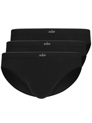 SCHÖLLER 3er Pack Herren Slip Baumwolle-Elasthan 822-42-425 Gr. 8 in Schwarz von SCHÖLLER