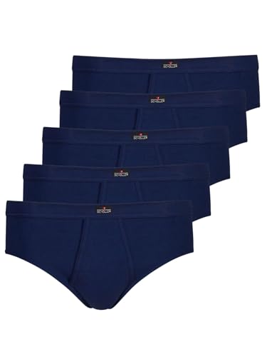 SCHÖLLER 5er Pack Herren Slip mit Eingriff Baumwolle 158-45-420 Gr. L in Neptune Blue von SCHÖLLER
