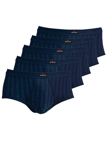 SCHÖLLER 5er Pack Herren Slip mit Eingriff Baumwolle 170-45-420 Gr. XL in Neptune Blue-Blue Grey von SCHÖLLER
