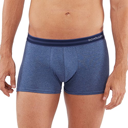 SCHÖLLER Herren Pants mit Webgummibund 3er Pack l 813-313 l Größe 6 (L) l Farbe Blau-Melange von SCHÖLLER