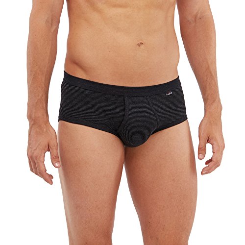 SCHÖLLER Herren Slip mit Eingriff 5er Pack l 146-420 l Größe 7 (XL) l Farbe Schwarz-Melange von SCHÖLLER