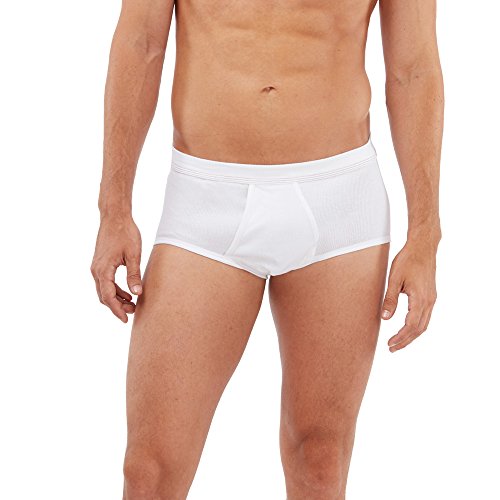 SCHÖLLER Herren Slip mit Eingriff Doppelripp 5er Pack l 926-420 l Größe 6 (L) l Farbe Weiß von SCHÖLLER