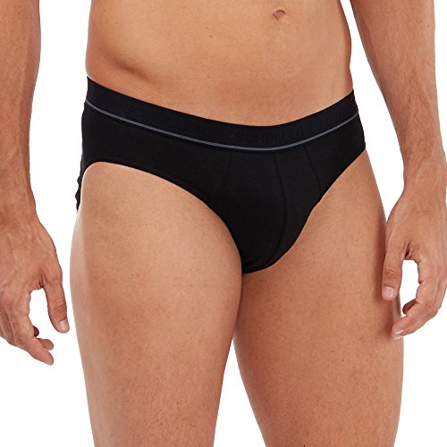 SCHÖLLER Herren Slip mit Webgummibund 3er Pack l 871-415 l Größe 5 (M) l Farbe Schwarz von SCHÖLLER