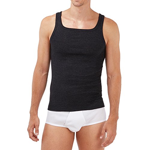 SCHÖLLER Herren Unterhemd ohne Arm 5er Pack l 146-600 l Größe 9 (XXXL) l Farbe Schwarz-Melange von SCHÖLLER