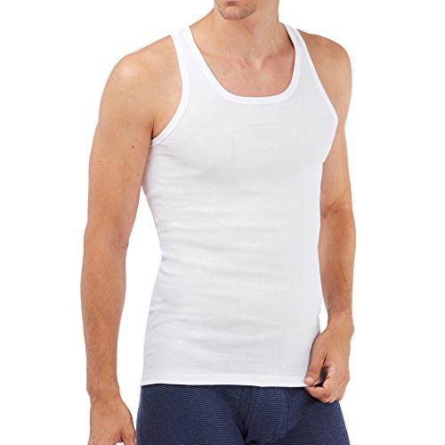 SCHÖLLER Herren Unterhemd ohne Arm 5er Pack l 153-610 l Größe 5 (M) l Farbe Weiß von SCHÖLLER