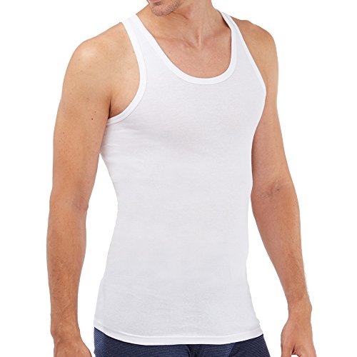 SCHÖLLER Herren Unterhemd ohne Arm Feinripp 5er Pack l 916-610 l Größe 8 (XXL) l Farbe Weiß von SCHÖLLER