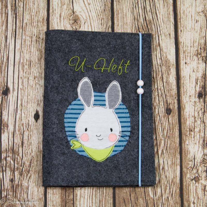 U-Heft Hülle Mit Impfpass Hase Lulu Wunschname Filz, Geschenk Zur Geburt, Taufe, Personalisiert von SCHOENIGKEITENkids