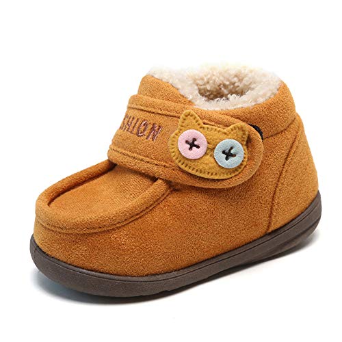 SCHÖNKAUF Kinder Lauflernschuhe Winterschuhe, Winterstiefel mit Klettverschluss, warm Gefütterte Schneestiefel für Junge/Mädchen, Baby Winterschuhe, rutschfest Stiefel (13,5 cm Innenlänge/EU 21) von SCHÖNKAUF