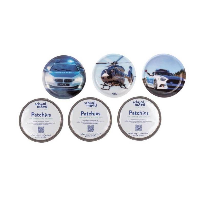 SCHOOL-MOOD® Schulranzen School-Mood 6er Patchy-Set Polizei von SCHOOL-MOOD®