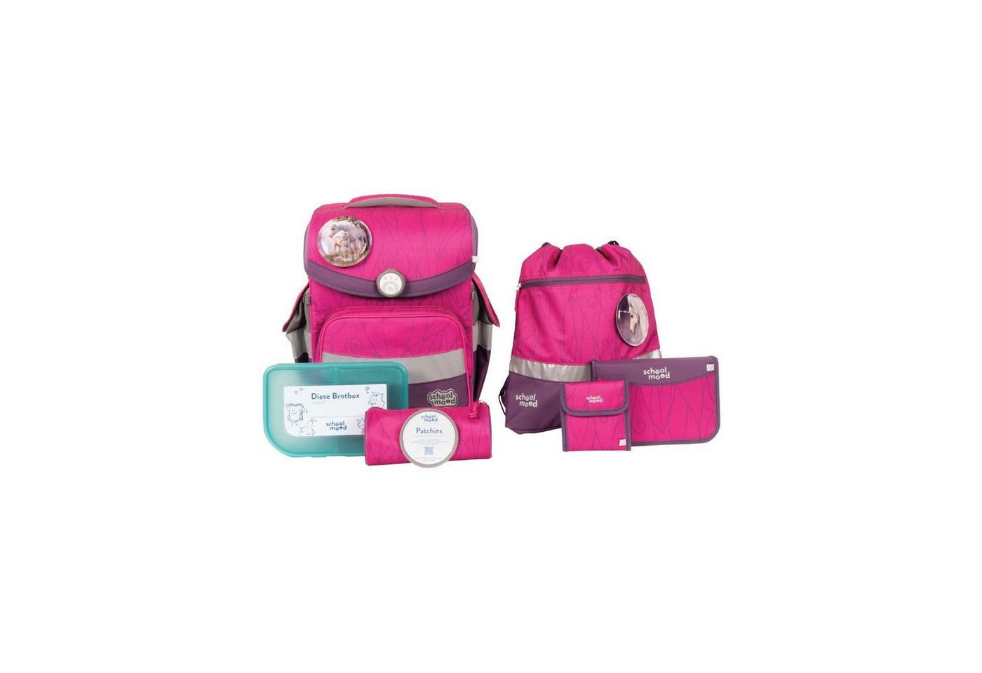 SCHOOL-MOOD® Schulranzen School Mood Schulranzenset Timeless Luisa (Einhorn) von SCHOOL-MOOD®