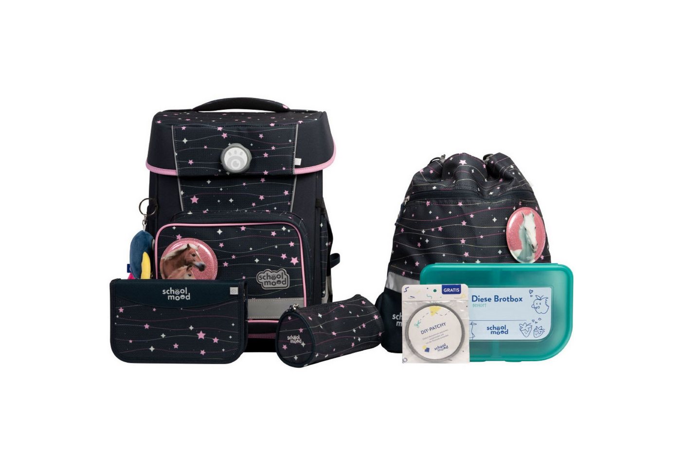 SCHOOL-MOOD® Schulranzen Schulranzenset 7-tlg. Champion Pro Ella Pony von SCHOOL-MOOD®