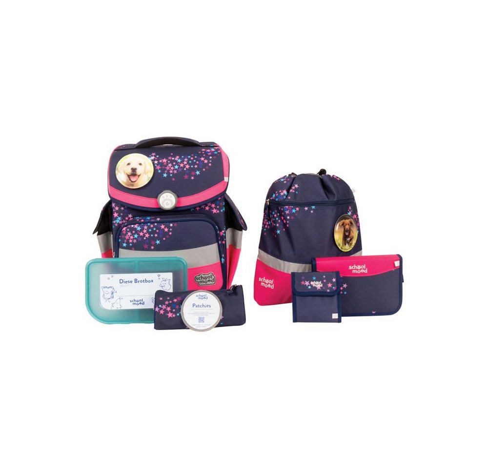 SCHOOL-MOOD® Schulranzen Timeless Air+ Leni (Hund), Schulranzenset 7-teilig leichter Ranzen für die Grundschule von SCHOOL-MOOD®