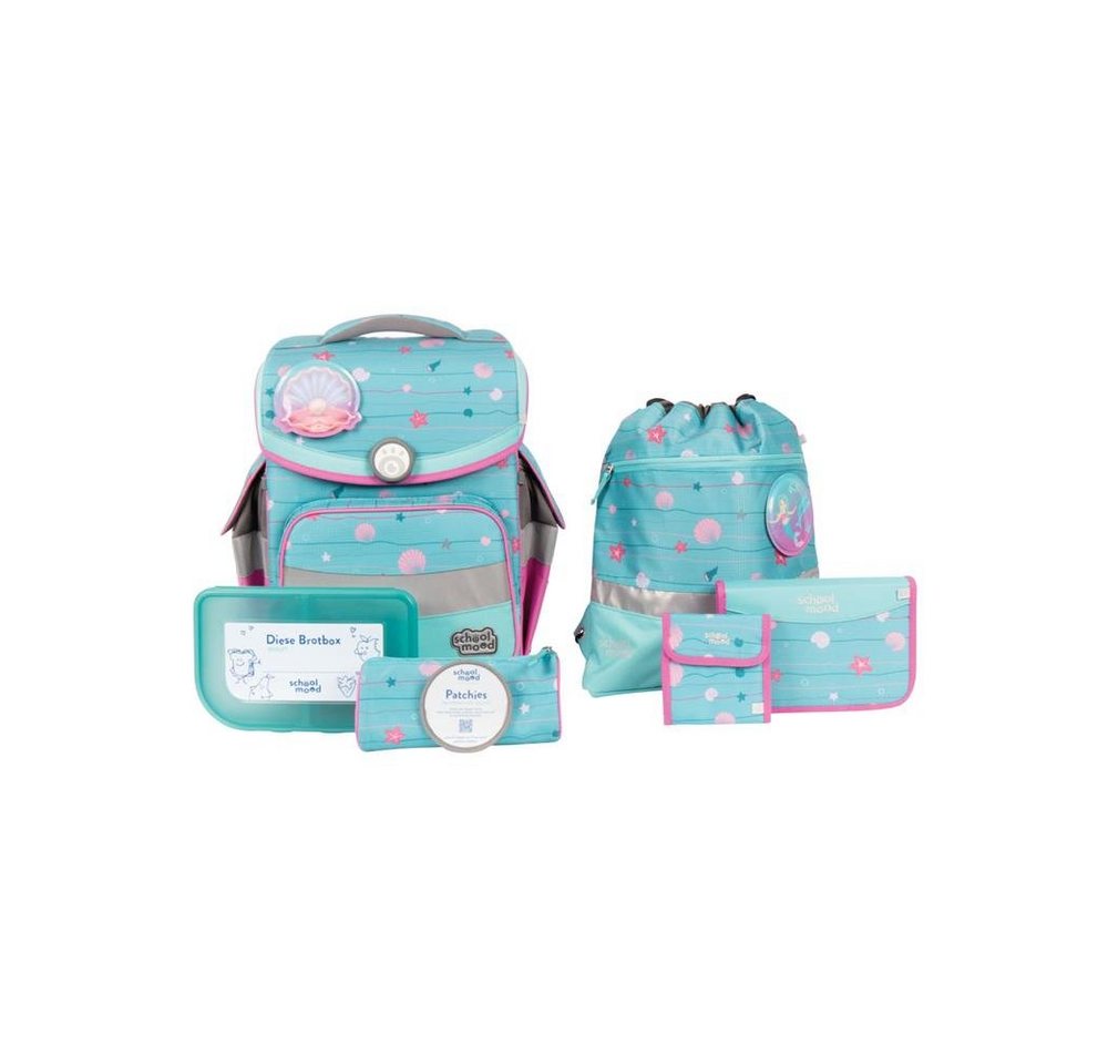 SCHOOL-MOOD® Schulranzen Timeless Air+ Lilly Meerjungfrau, 7-teiliges Set, leichter Ranzen, für Grundschule von SCHOOL-MOOD®