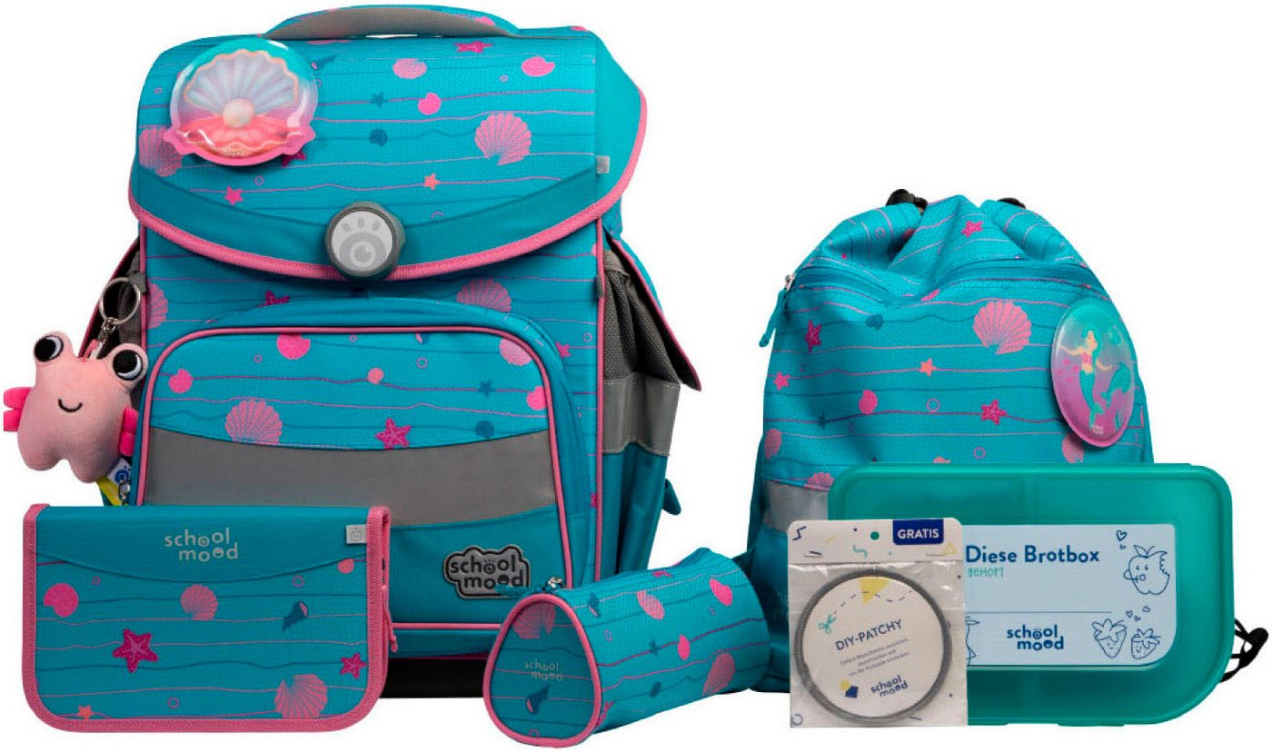 SCHOOL-MOOD® Schulranzen Timeless Pro (7-tlg), mit LED-Patchy von SCHOOL-MOOD®