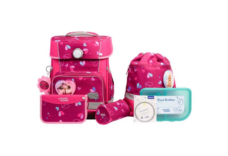 SCHOOL-MOOD® Schulrucksack School Mood Champion Pro Klara (Häschen), 7-tlg. Schulranzenset von SCHOOL-MOOD®
