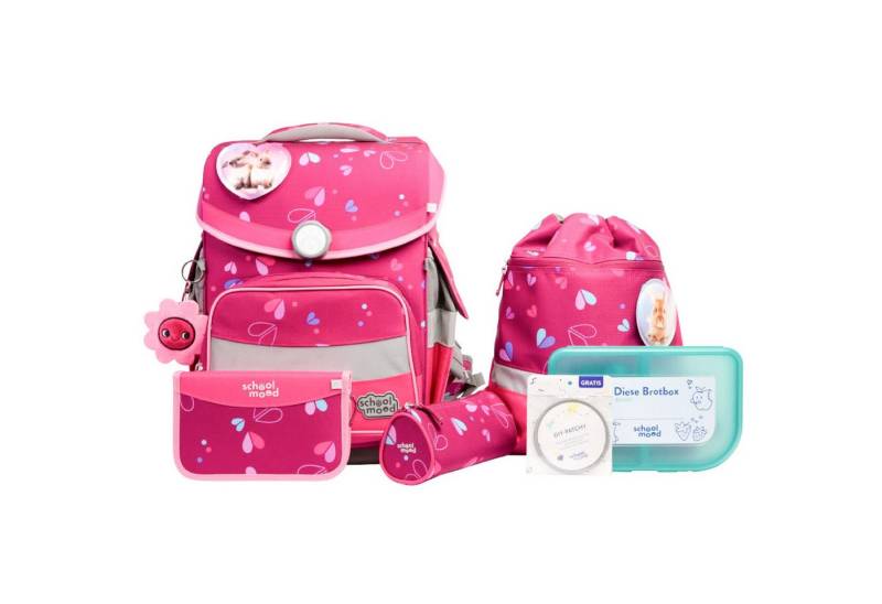 SCHOOL-MOOD® Schulrucksack School Mood Timeless Pro Klara (Häschen), 7-tlg. Schulranzenset von SCHOOL-MOOD®