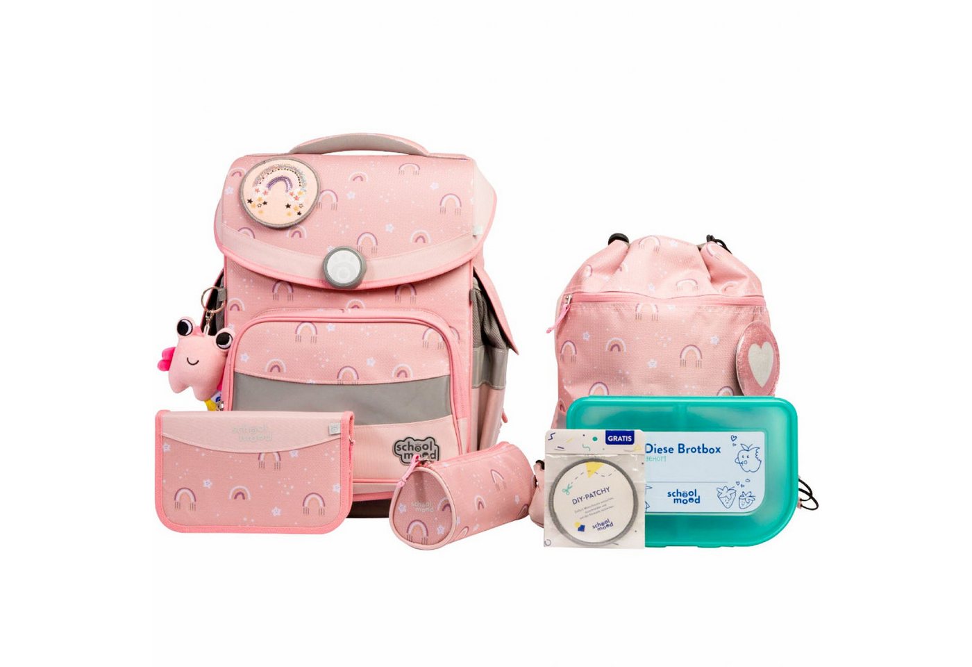 SCHOOL-MOOD® Schulrucksack School Mood Timeless Pro Rainbow, 7-tlg. Schulranzenset von SCHOOL-MOOD®