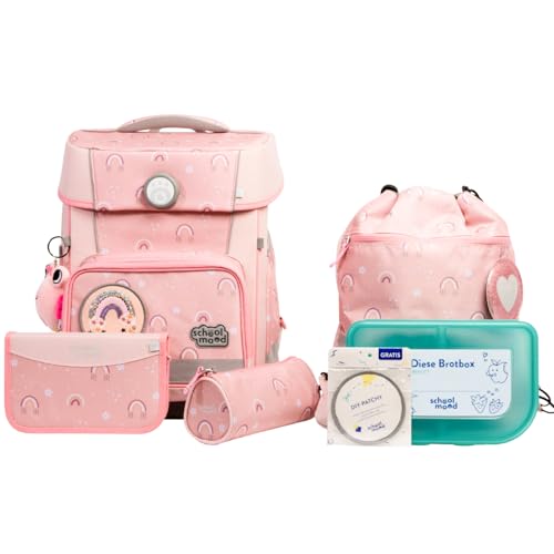 SCHOOL-MOOD Champion Pro Rainbow Schulranzenset 7-teilig 21,5L Stauraum, ergonomisches Easy Fit System für 1 m bis 1,50 m Körpergröße, standfest, wasserdichter Stoff mit Reflektoren SCHOOL-MOOD Champion Pro Rainbow Schulranzenset 7-teilig 21,5L Stauraum, ergonomisches Easy Fit System für 1 m bis 1,50 m Körpergröße, standfest, wasserdichter Stoff mit Reflektoren von SCHOOL-MOOD