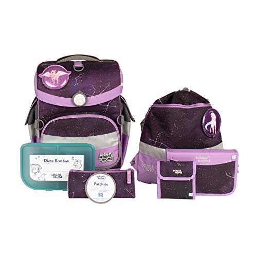 Timeless Air+ Schulranzen-Set - 7-teilig - für Mädchen und Jungen - ergonomisch (Stella (Einhorn)) von SCHOOL-MOOD